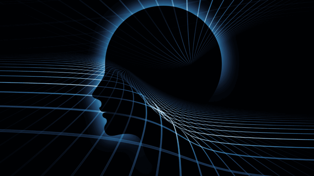 Silhouette with neural pathways illustrating the neuroscience of perspective