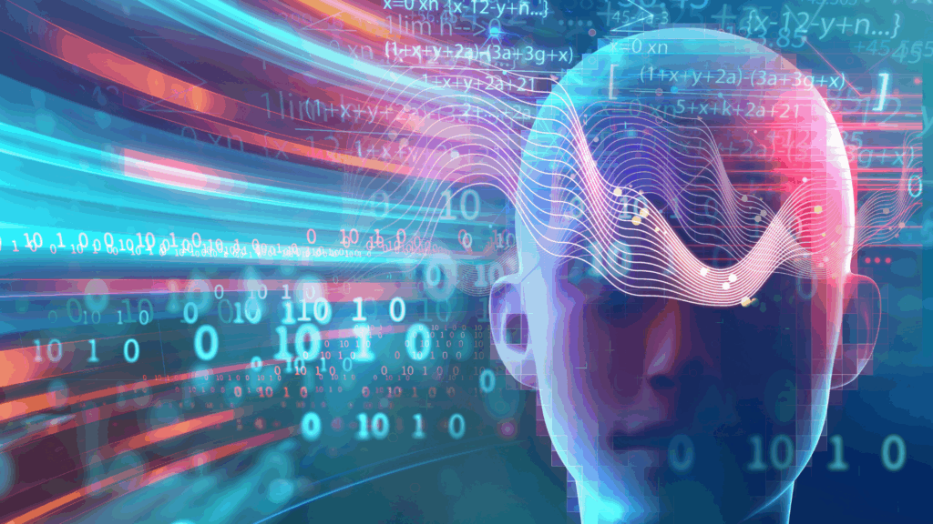 Digital brain and data flows illustrating the neuroscience of the dopamine optimization timeline.