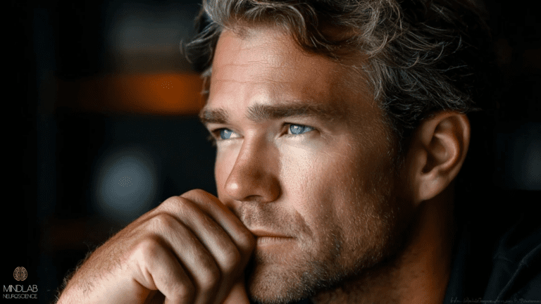 Close-up of a thoughtful person holding their hand near their face, illustrating How to Remember to Forget: The Neuroscience of Forgiveness.