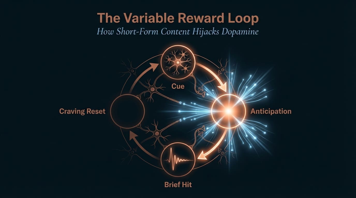 Infographic — YouTube Shorts reward loops and neuroscience