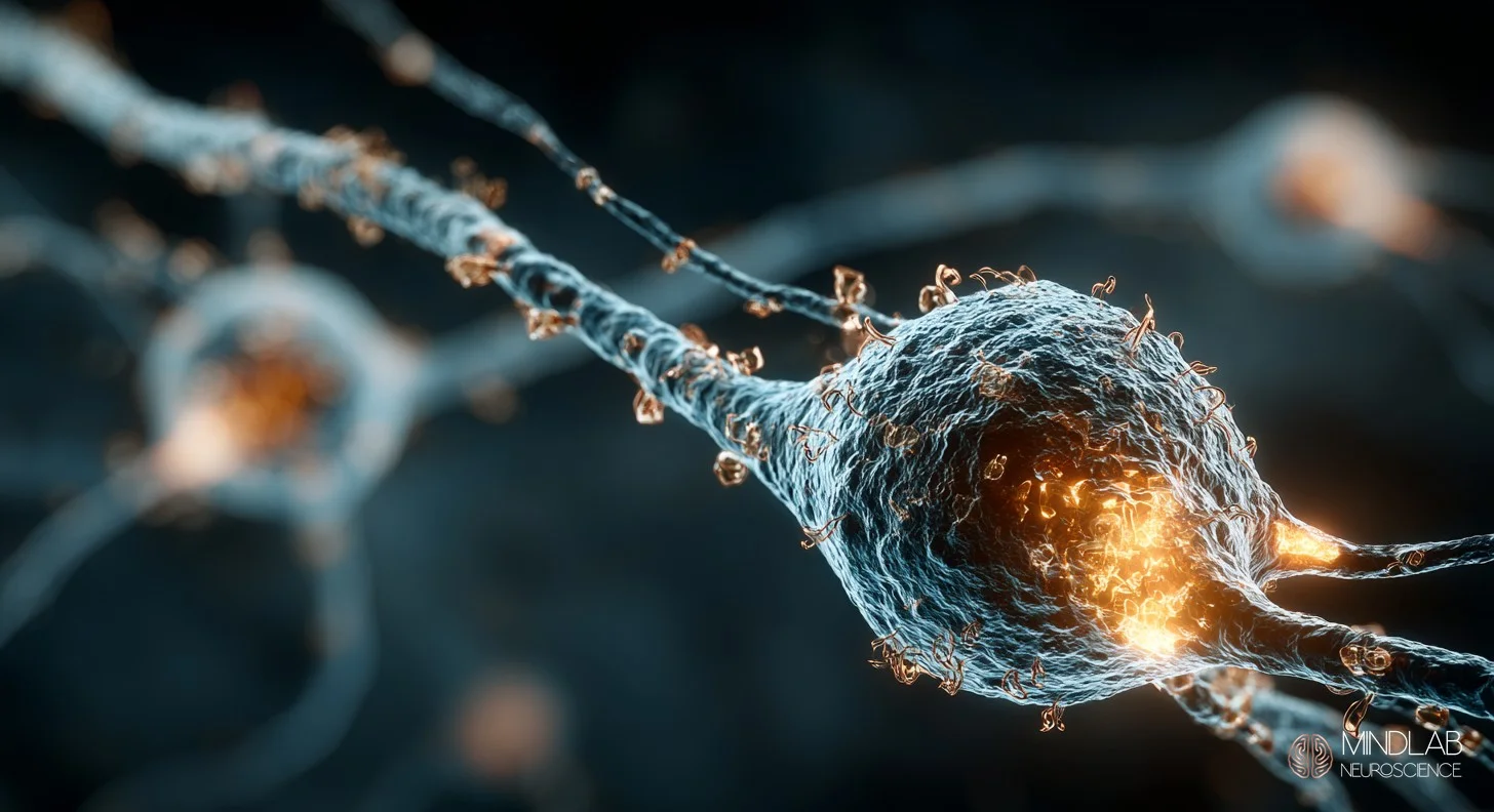 Hebbian learning process with two neurons firing together and strengthened synapse during neuroplasticity