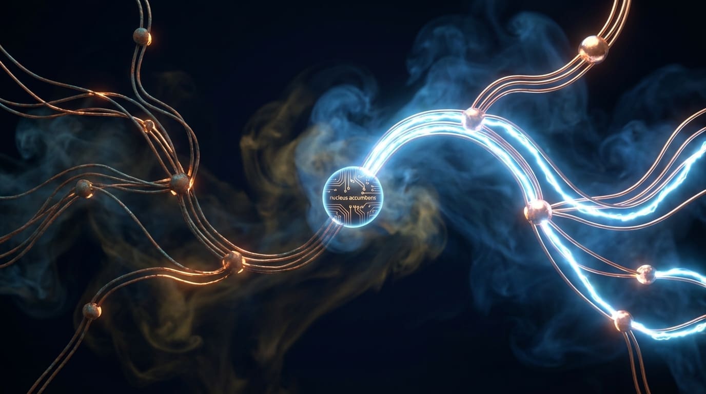 Competing copper neural reward circuits with intensely firing novel blue pathway